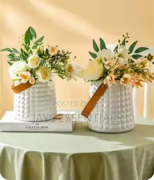 Luxury Flower Pot With Leather Handle
