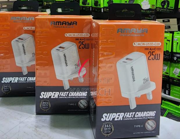 Amaya U53d-C29 25W Dual Ports Type C Fast Charger