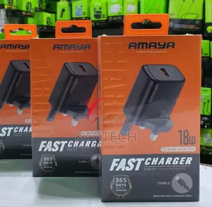 Amaya ACW-U42S-C26 18W Type C Fast Chargers With Cable