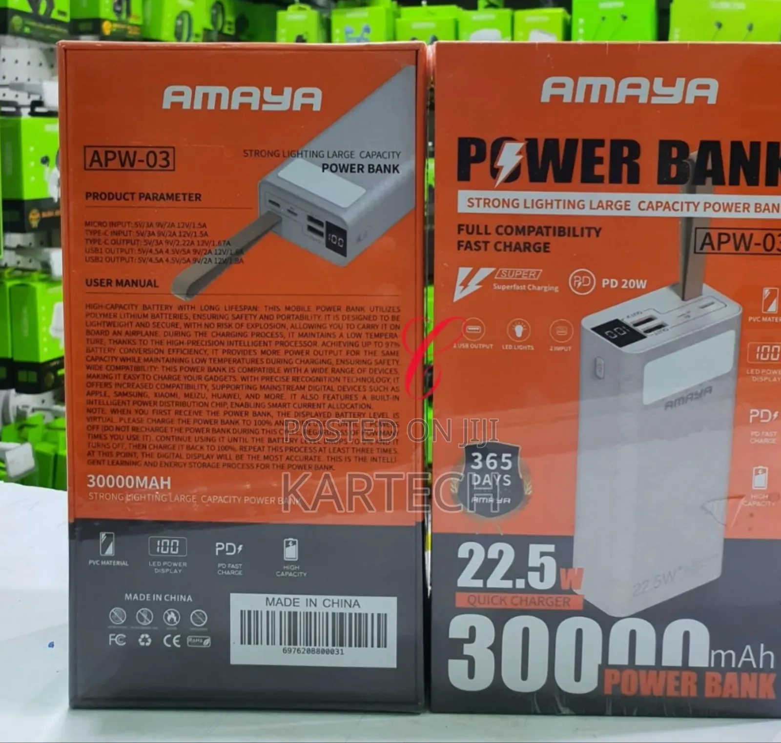 Amaya APW-03 PD20W 22.5W 30,000mah Quick Charger Power Banks