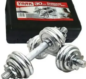 Chrome Dumbells 30kgs Set~ Silver