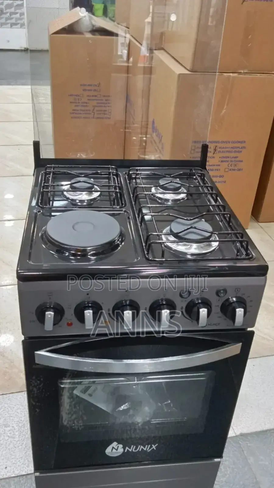 Nunix 50×55cm Standing 3gas+1electric Autoignition Cooker
