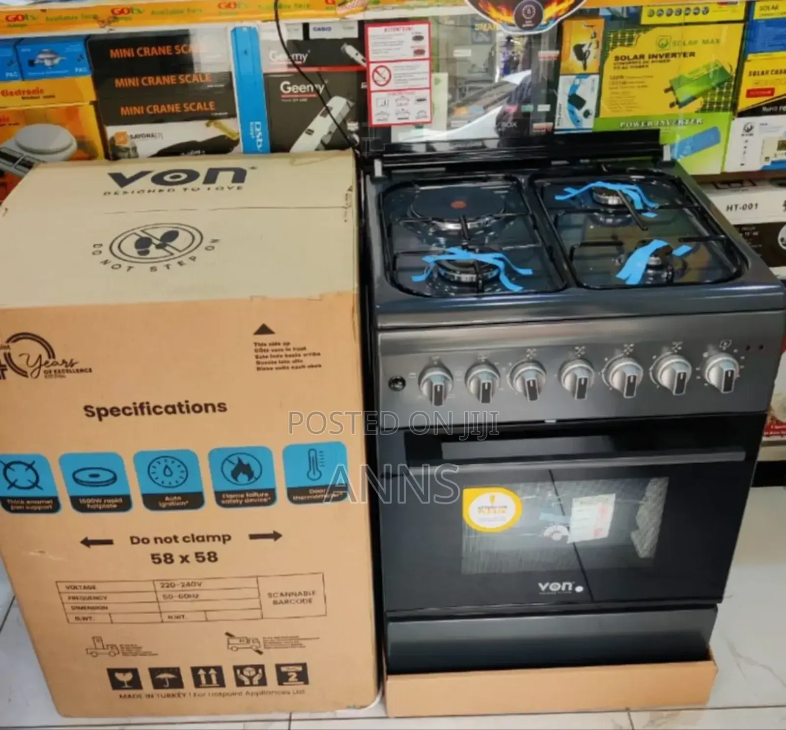 Von 58×58cm Best Standing 3+1 Cooker