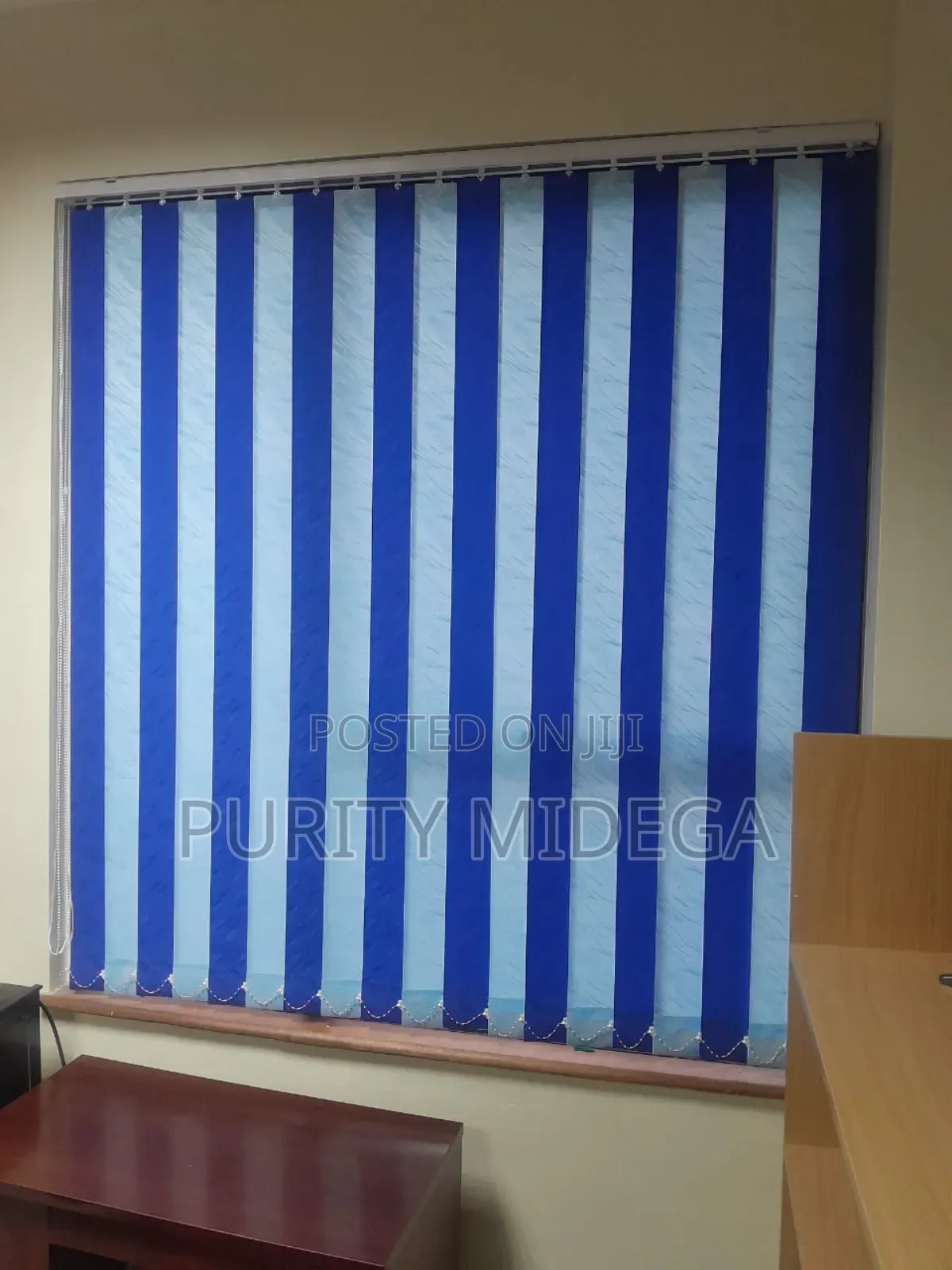 Beautiful Blue and White Vertical Blinds Slats