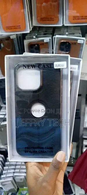 Leather Case With Logo View for iPhone 16 Pro Max-Black