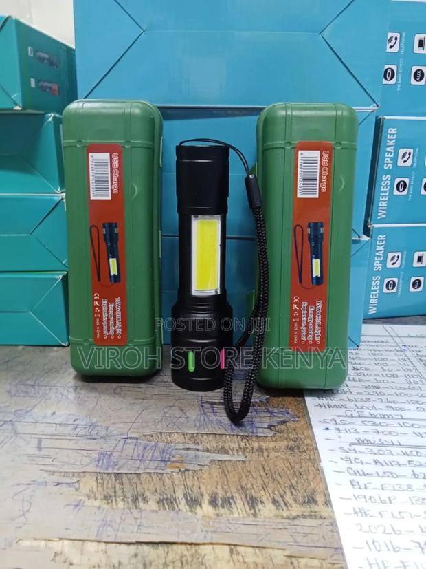 COB Rechargeable Security Torch With Plastic Safe - main view