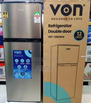 Von Double Door 138 Litres 2 Door Fridge