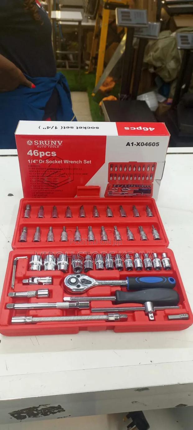 46pcs Dr Socket Wrench Set Portable Car Repair Set