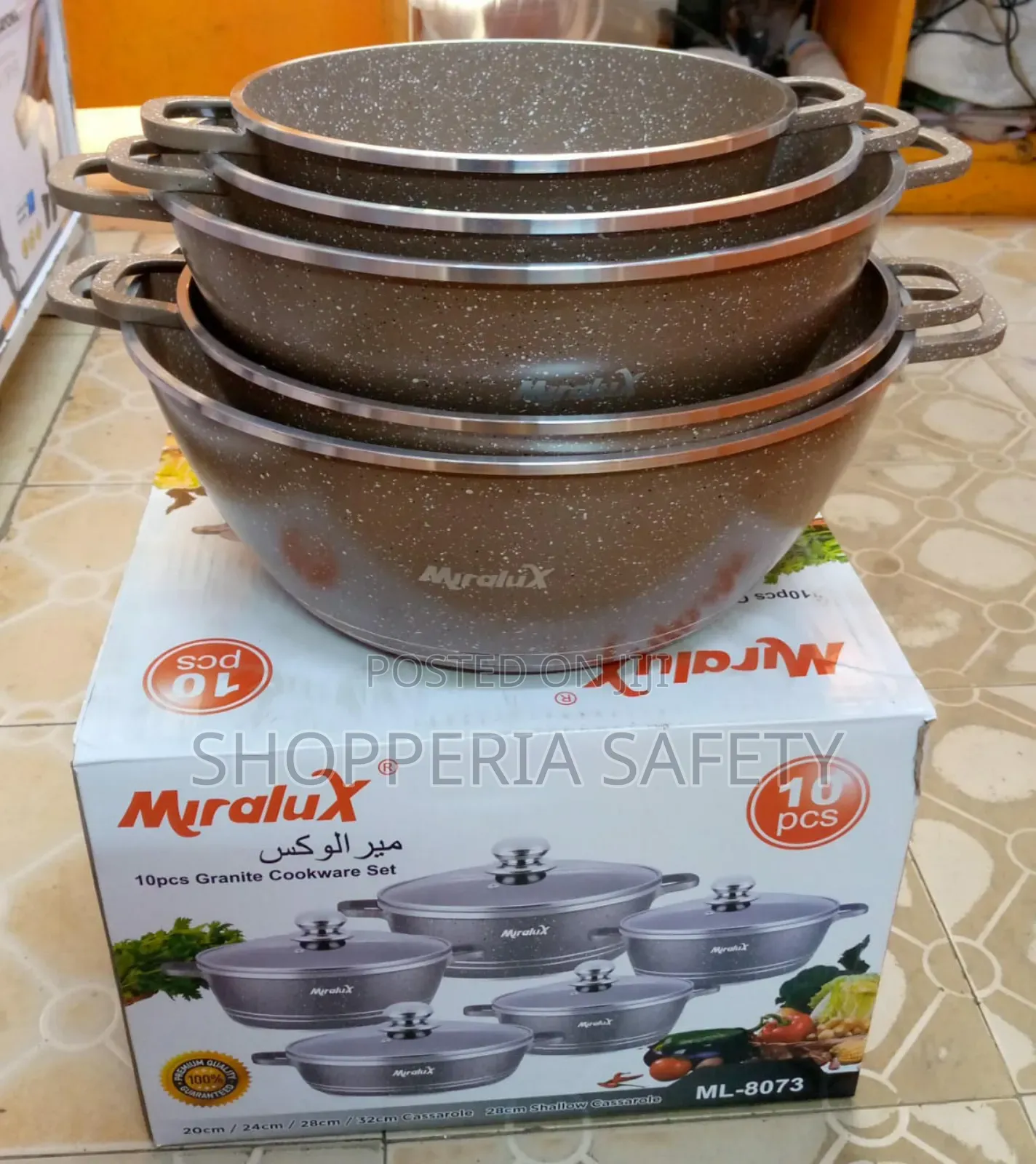 Miralux 10pcs Brown Nonstick Cookware