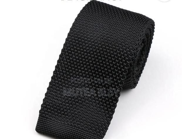 Royalblue Black Knitted Ties - main view