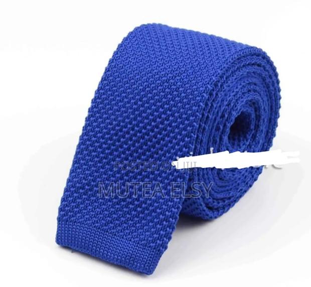 Royalblue Black Knitted Ties - thumbnail 2