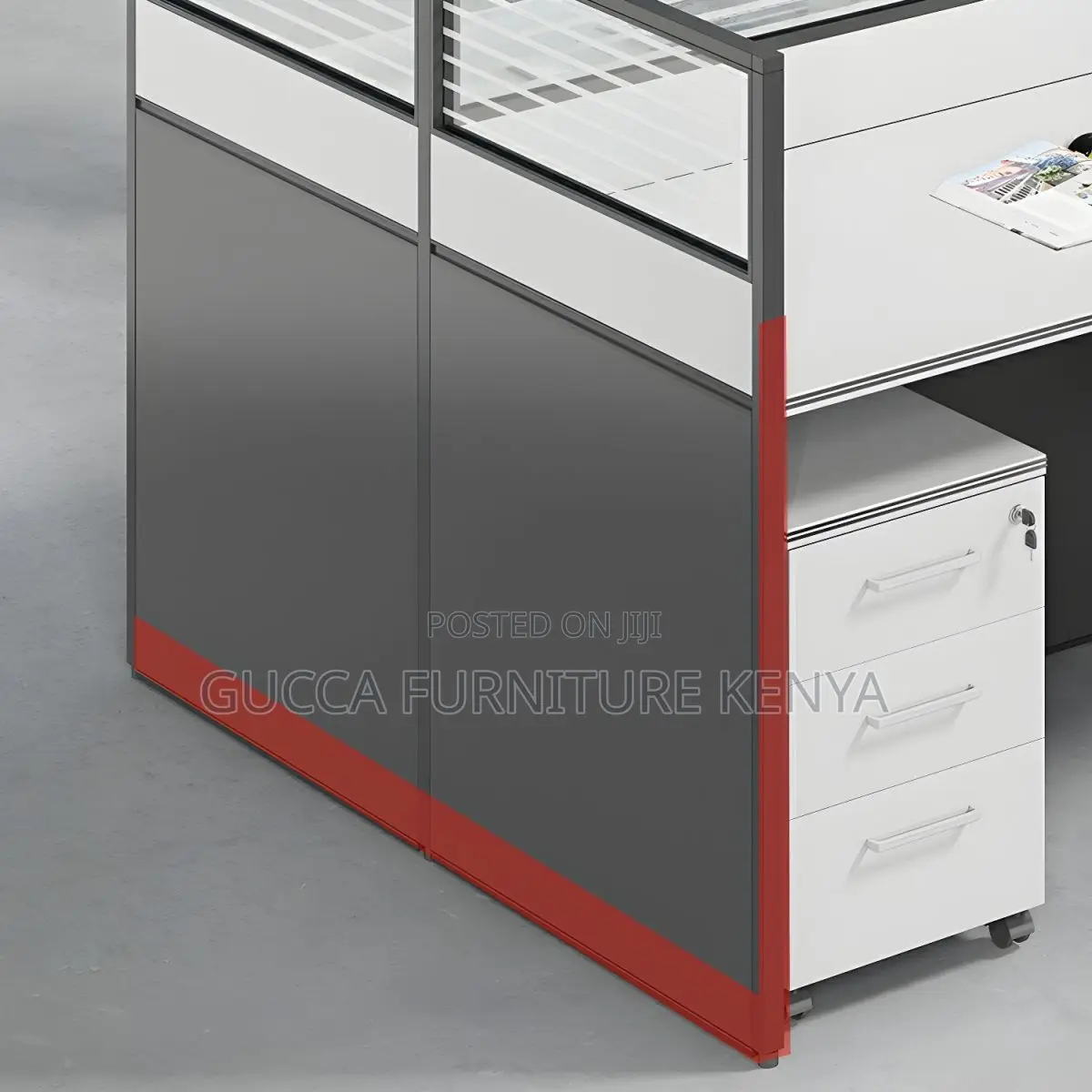 Workstations:4 Individual White Wooden Office Workstation