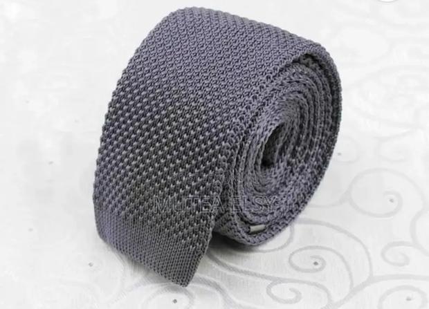 Harsh Grey Charcoal Grey Knitted Ties - main view