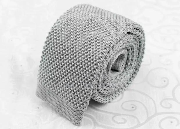 Harsh Grey Charcoal Grey Knitted Ties - thumbnail 2