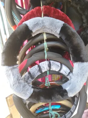 Grey Black Fluffy Steering Cover/Fluffy Steering Cover