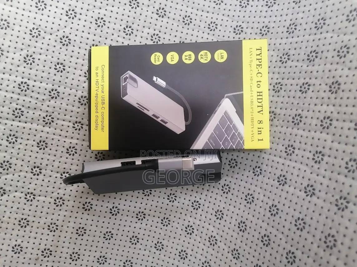 Type C 8 In1 to HDTV Adapter Available Lan