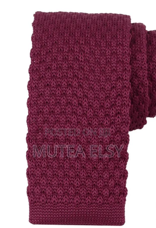 Red Maroon Knitted Ties - thumbnail 3