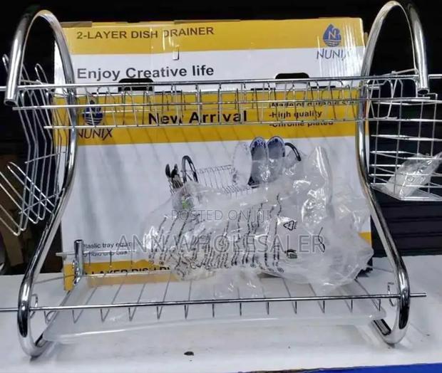 Nunix-2-Tier-Kitchen-Stainless-Utensils-Storage-Dish-Rack - main view