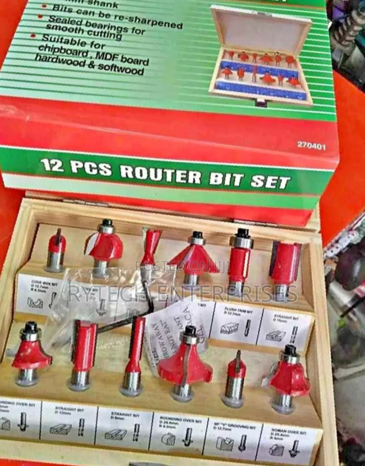 Router Bits Set 8 Mm, 12pcs