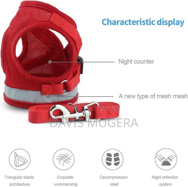 Dog Leash Vest Safety Adjustable Dog Harness Small Medium - thumbnail 4