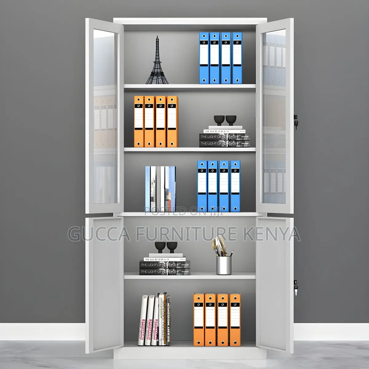 Cabinets:2-Door Modern Vertical Metallic Storage Cabinet
