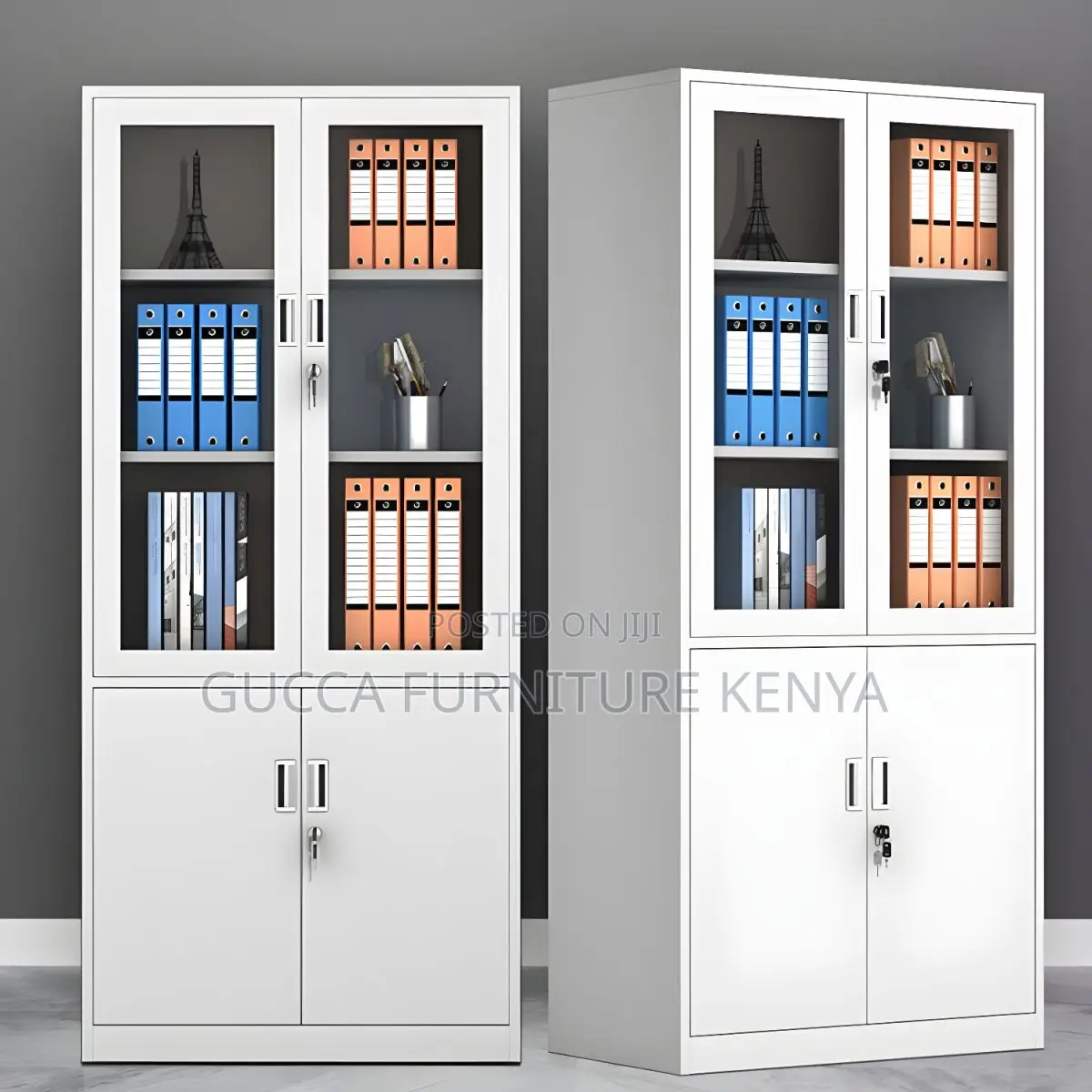 Cabinets:2-Door Modern Vertical Metallic Storage Cabinet
