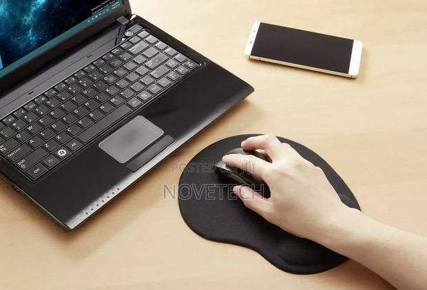 Mouse Mat Large Pad PC, Computer Foam Black Wrist Support - thumbnail 3