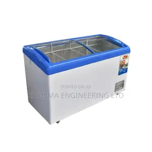 Sliding Curved Glass Chest Freezer.