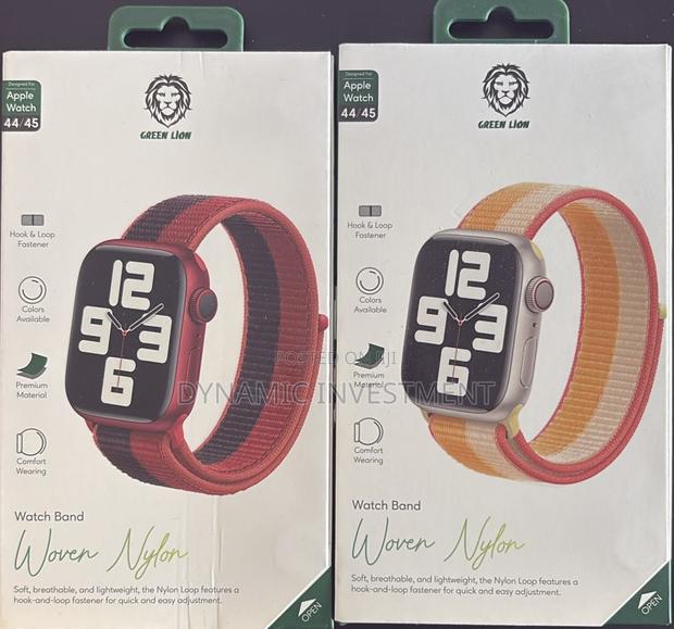 Apple Watch Band/Strap Green Lion Woven Nylon 44/45mm - main view