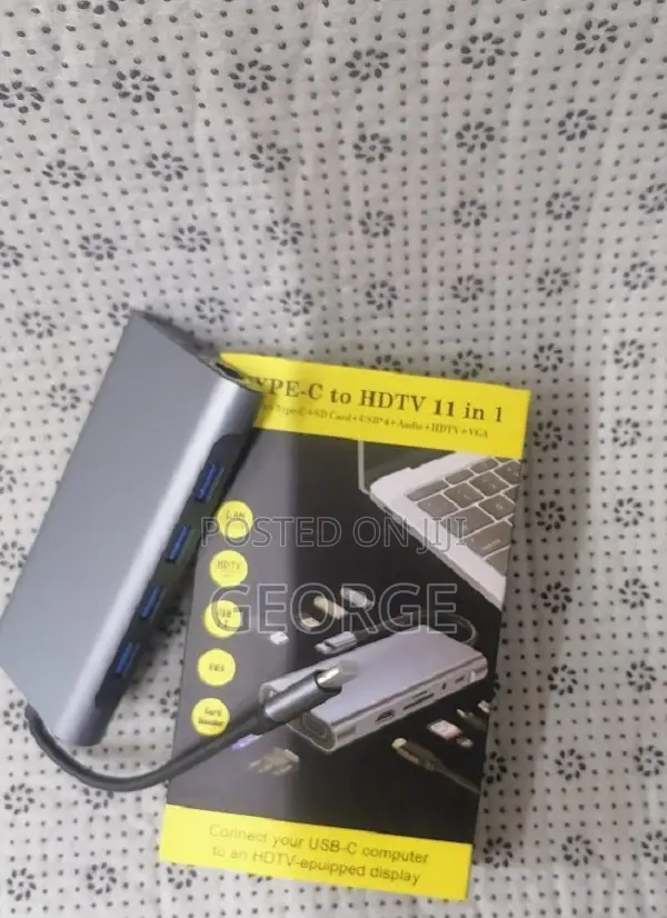 USB-C to HDT 11 in 1 LAN+Type C + SD Card