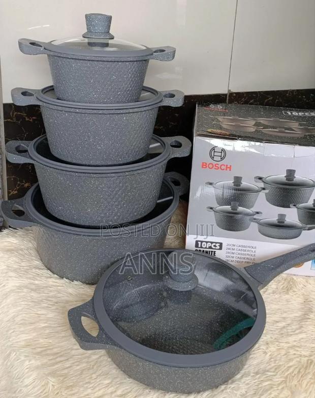 Grey Bosch Granite 10pc Cookware - main view
