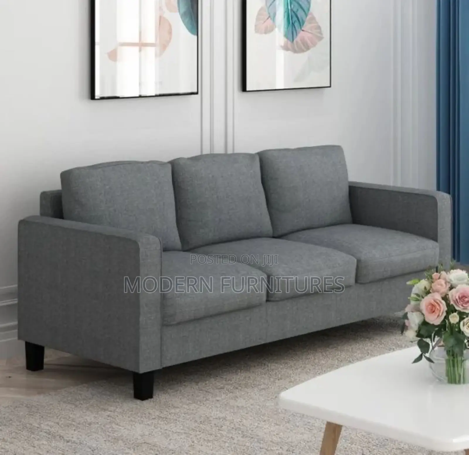 New,Beautiful Dark Grey 3 Seater Sofa