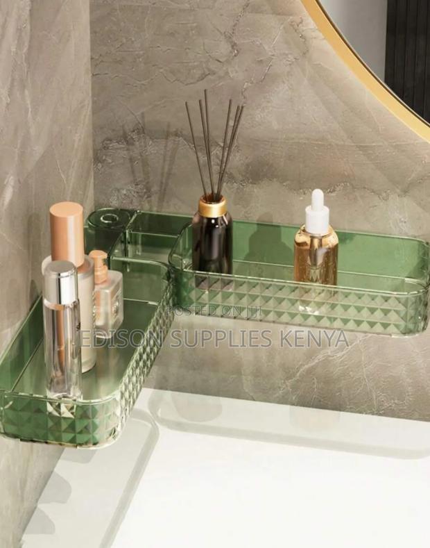 Bathroom Corner Shelf Punch Free Bathroom Storage Shelf