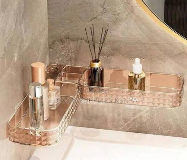 Bathroom Corner Shelf Punch Free Bathroom Storage Shelf - thumbnail 2
