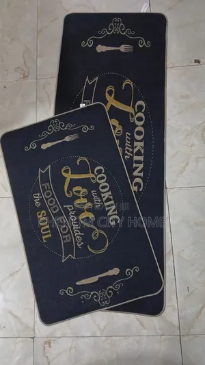 Decorative 2pc Binded Kitchen Mats