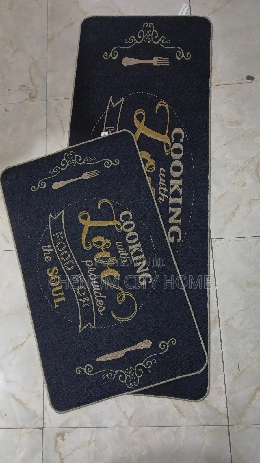 Decorative 2pc Binded Kitchen Mats