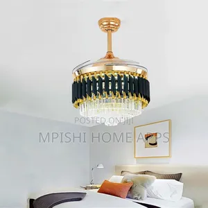 42" Ceiling Fan With LED Light BK+GB