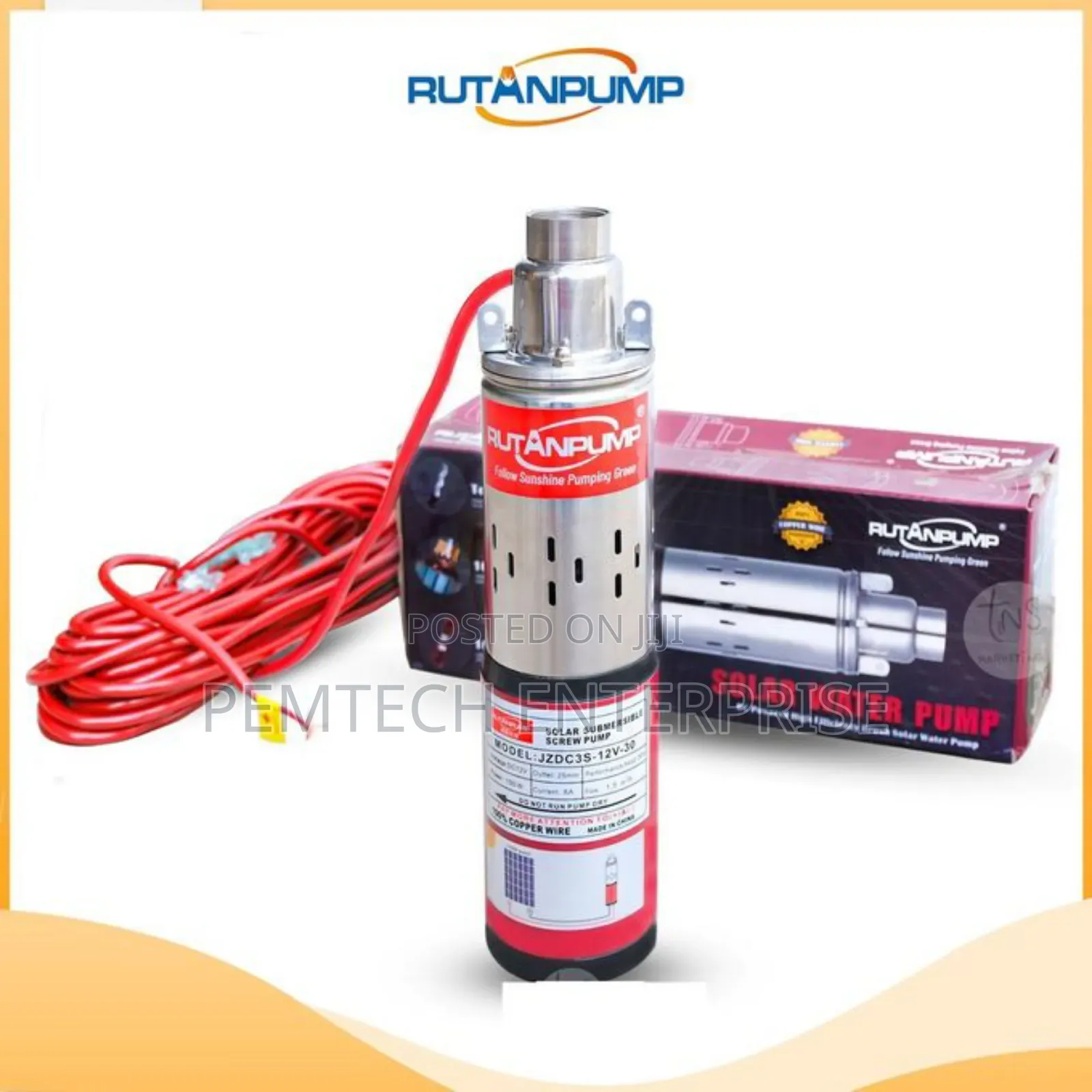 RUTANPUMP Submersible 50 Meters Solar Powered Water Pump