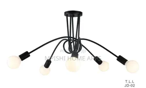 5 Way Swirl Arm Pendant Light