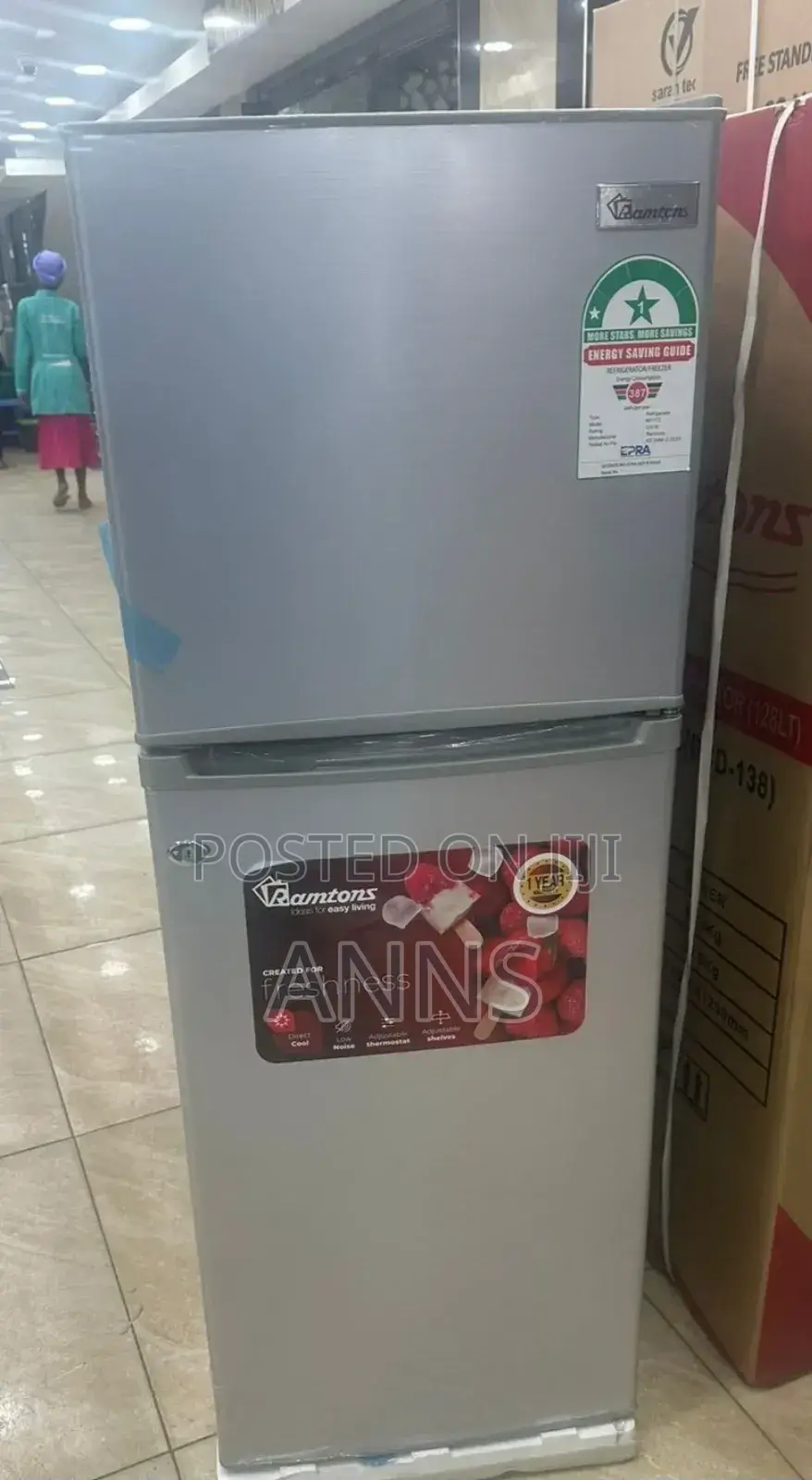 Ramtons 138L Fridge ~ Double Door Defrost