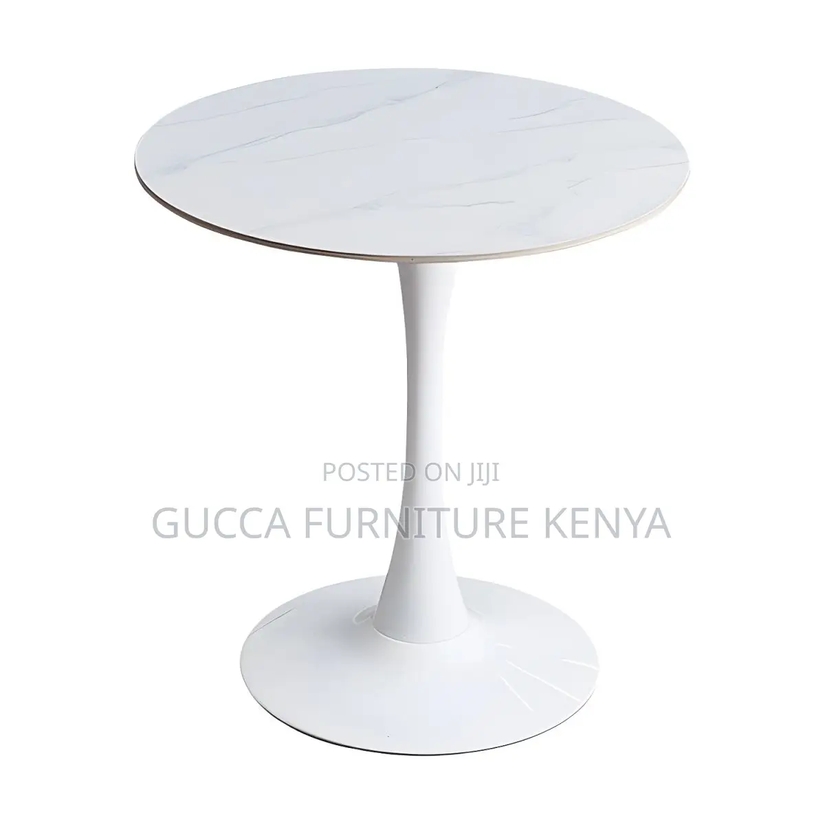Dining Tables: Stylish Round Marble White Dining Table