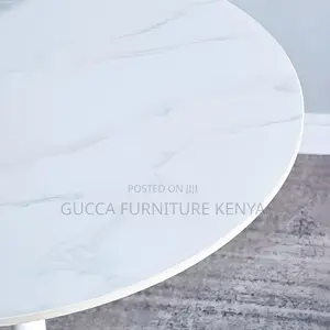 Dining Tables: Stylish Round Marble White Dining Table