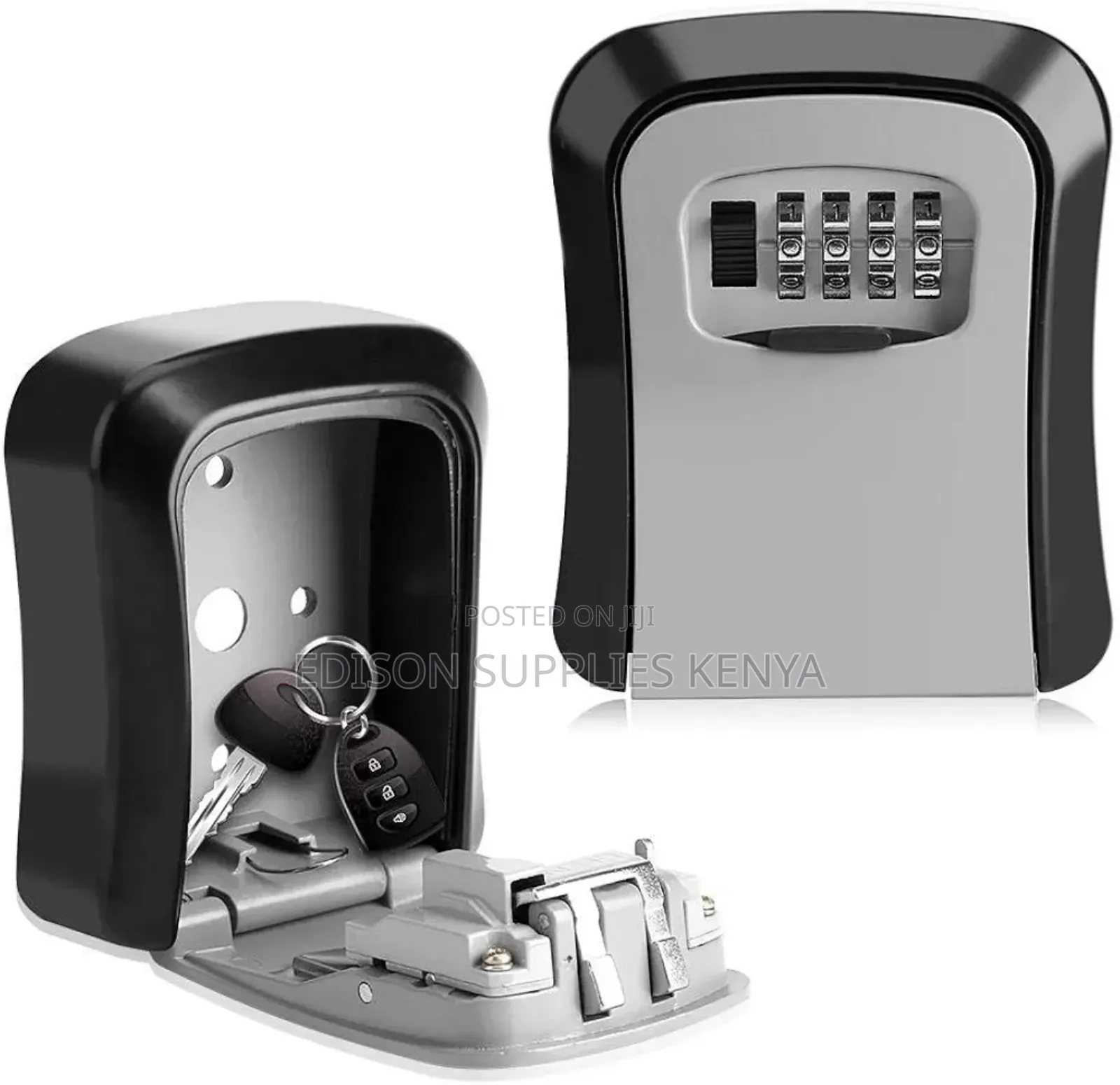 Key Storage Box Wall Mounted Metallic 4 Digit Combination