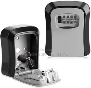 Key Storage Box Wall Mounted Metallic 4 Digit Combination