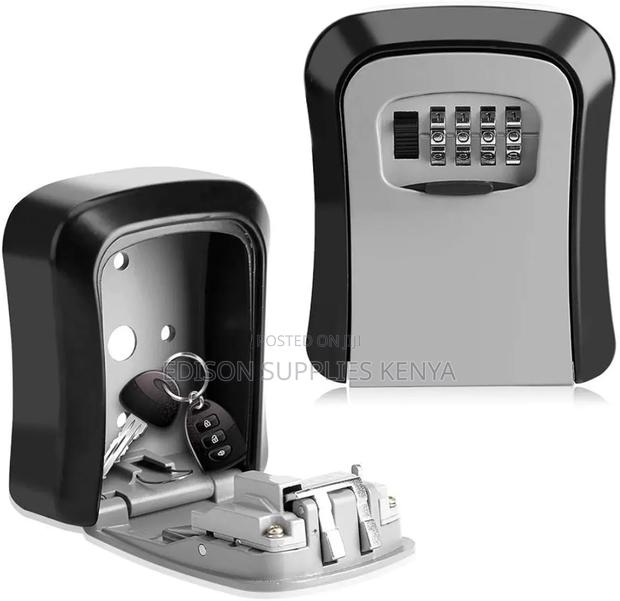 Key Storage Box Wall Mounted Metallic 4 Digit Combination - thumbnail 3