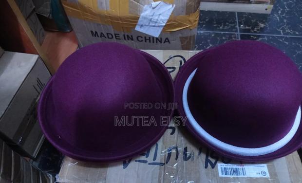 Maroon Bowler Hats - main view