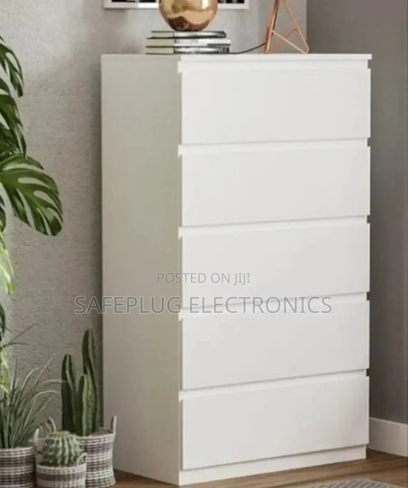 5 Drawers Dove Chest of Drawers Plastic Board