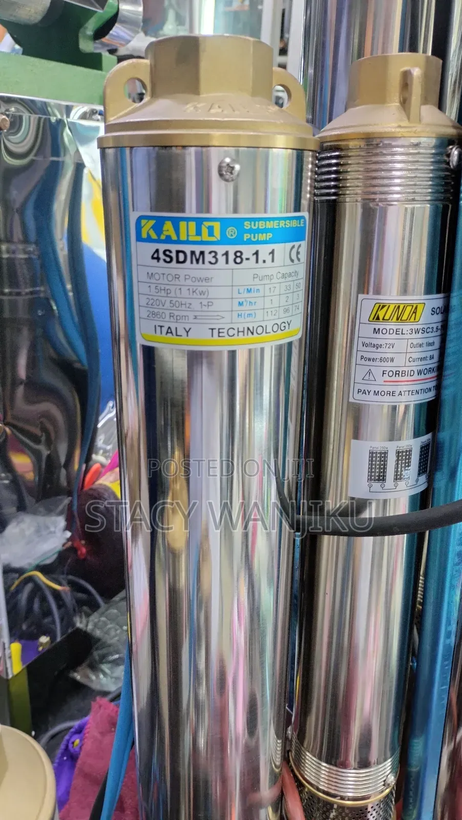 1.5hp Submersible Water Pump/ Stainless Kailo Water Pump 1hp