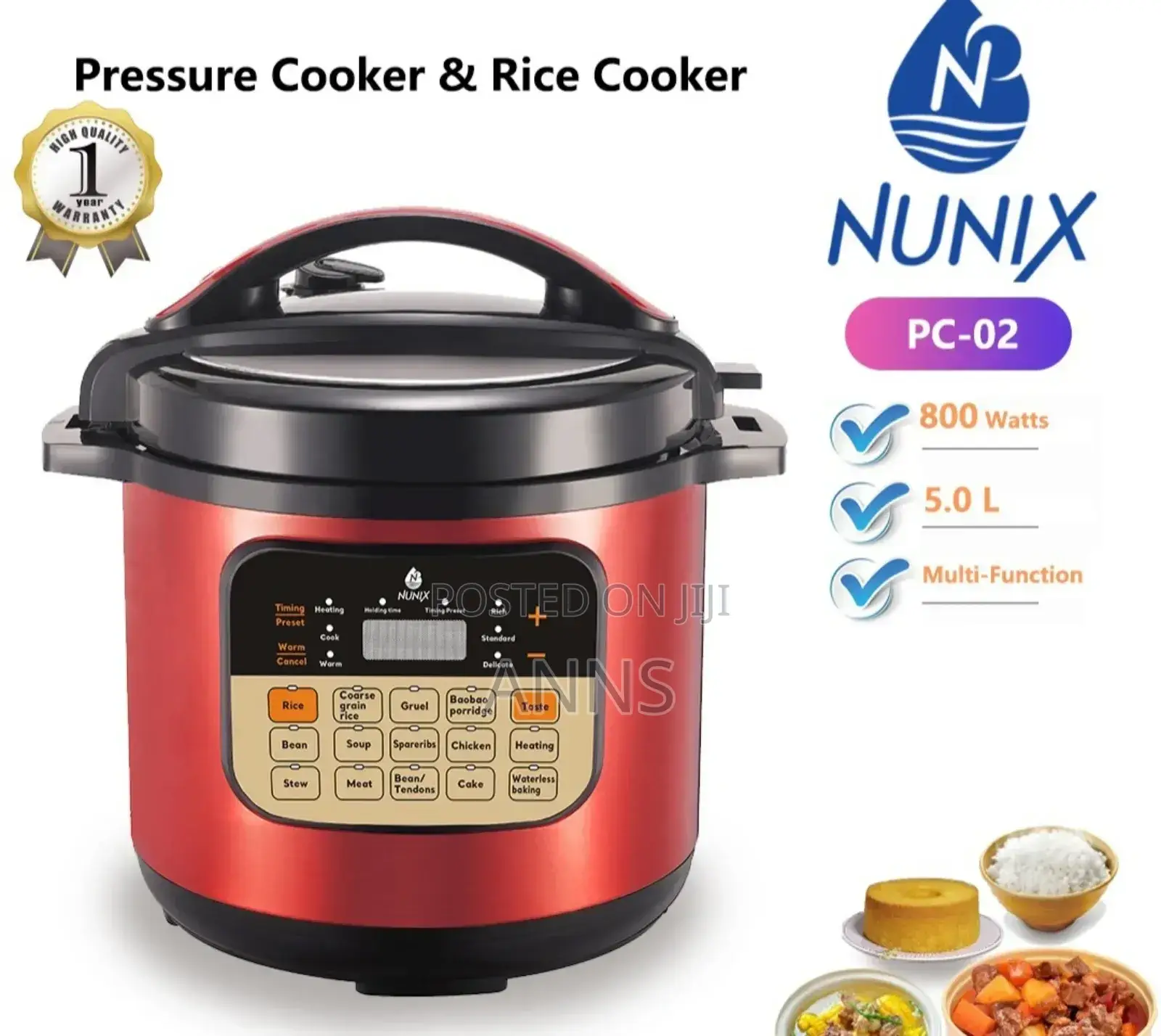 Nunix PC-02 Electric Pressure Cooker