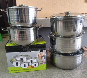 10pc Stainless Steel Sufuria Size 30cm,32cm,34cm,36cm, 38cm